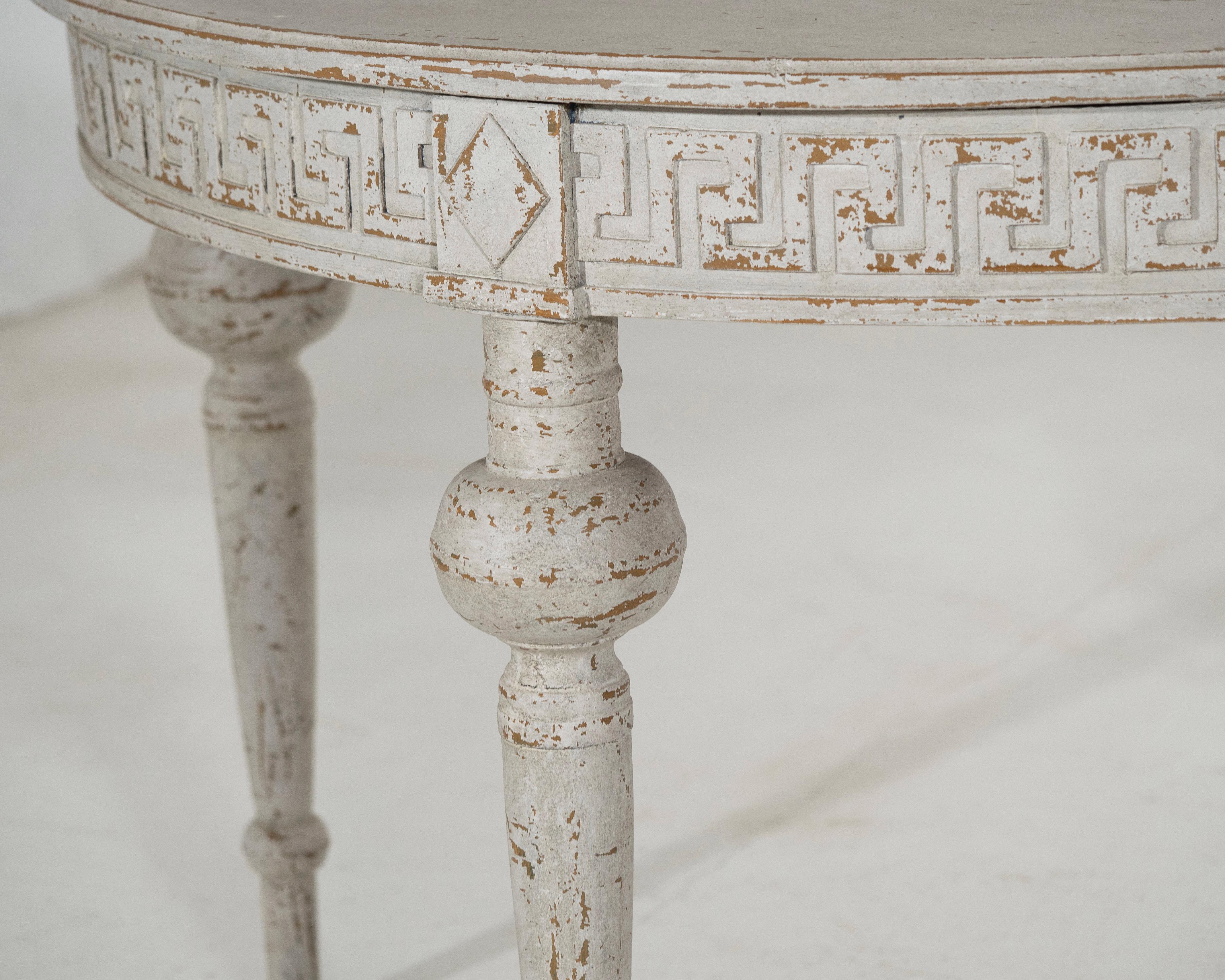 Swedish demi-lune consoles tables, 19th C. In Good Condition For Sale In Aalsgaarde, DK