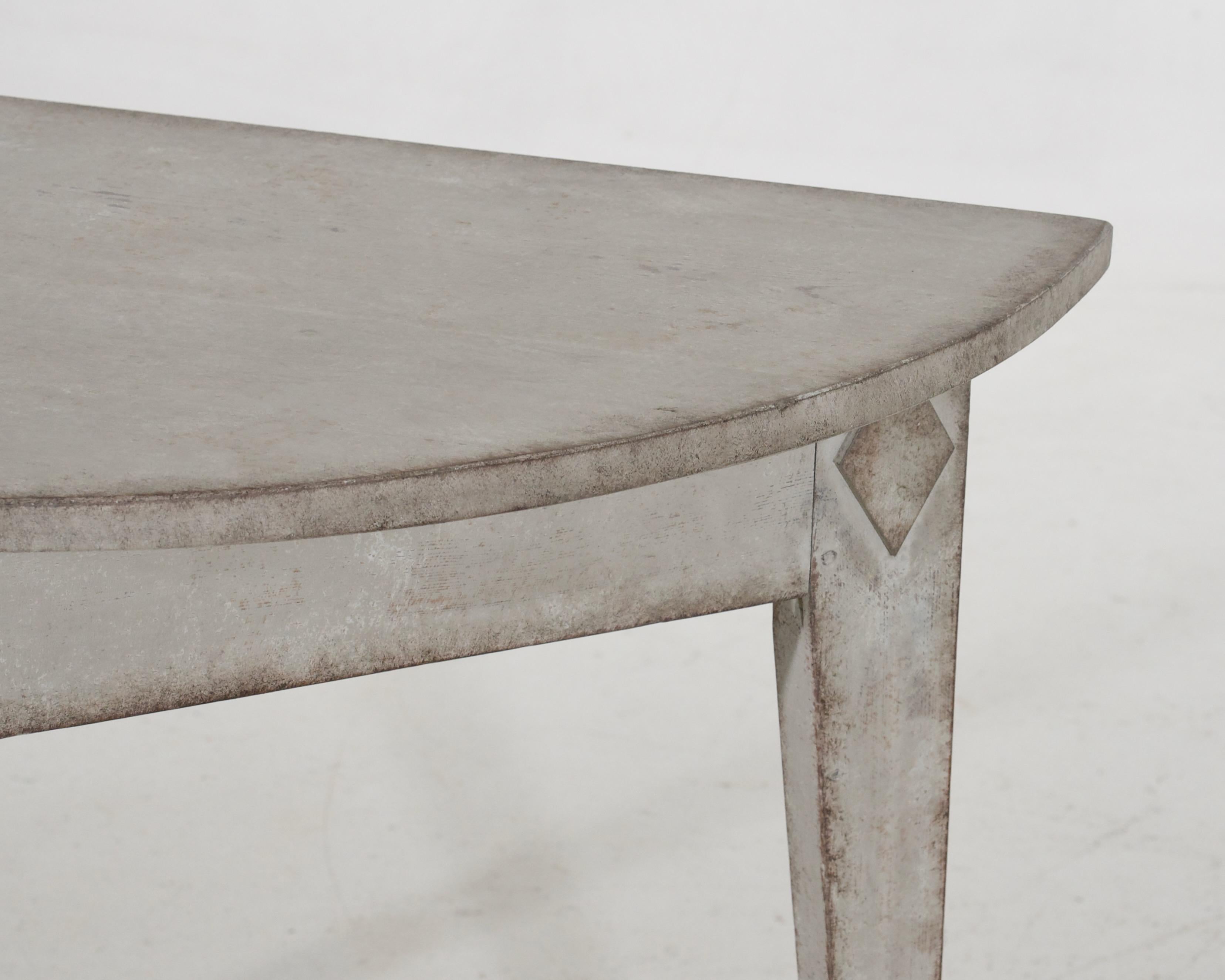 Swedish Demilune Table, circa 1820 In Good Condition For Sale In Aalsgaarde, DK