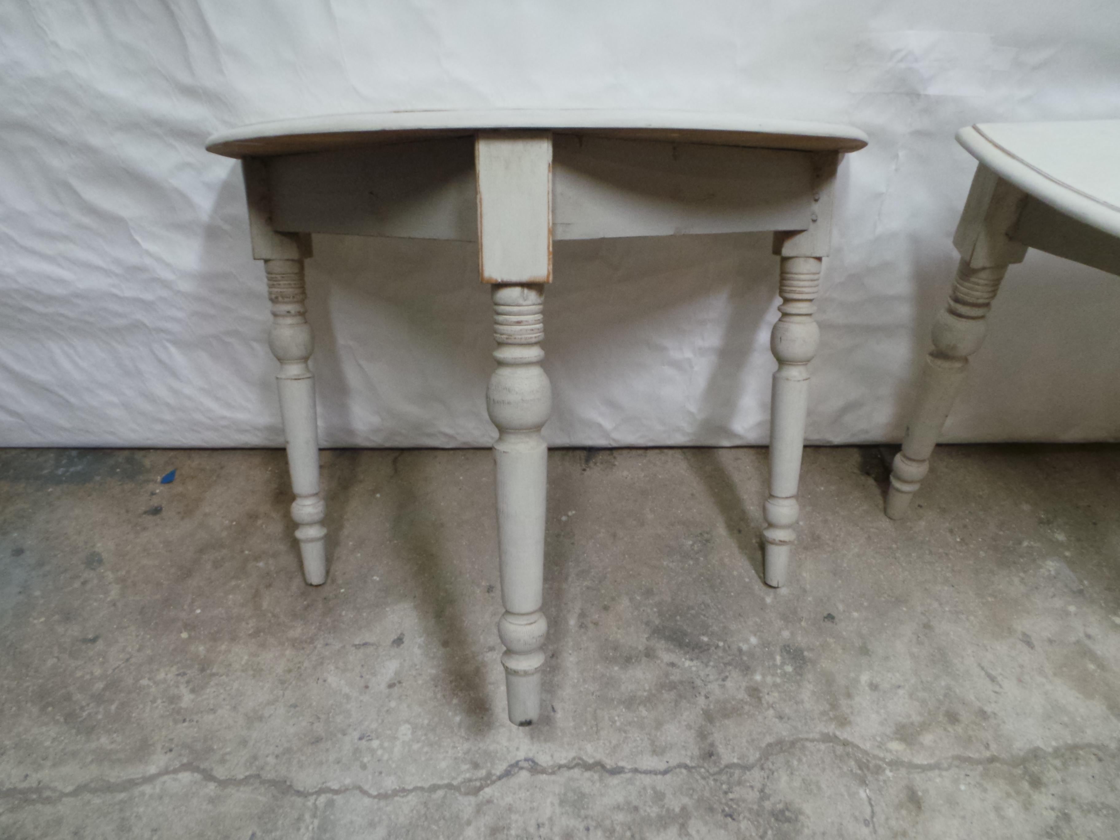 Swedish Demi Lune Tables 19th Century In Good Condition For Sale In Hollywood, FL