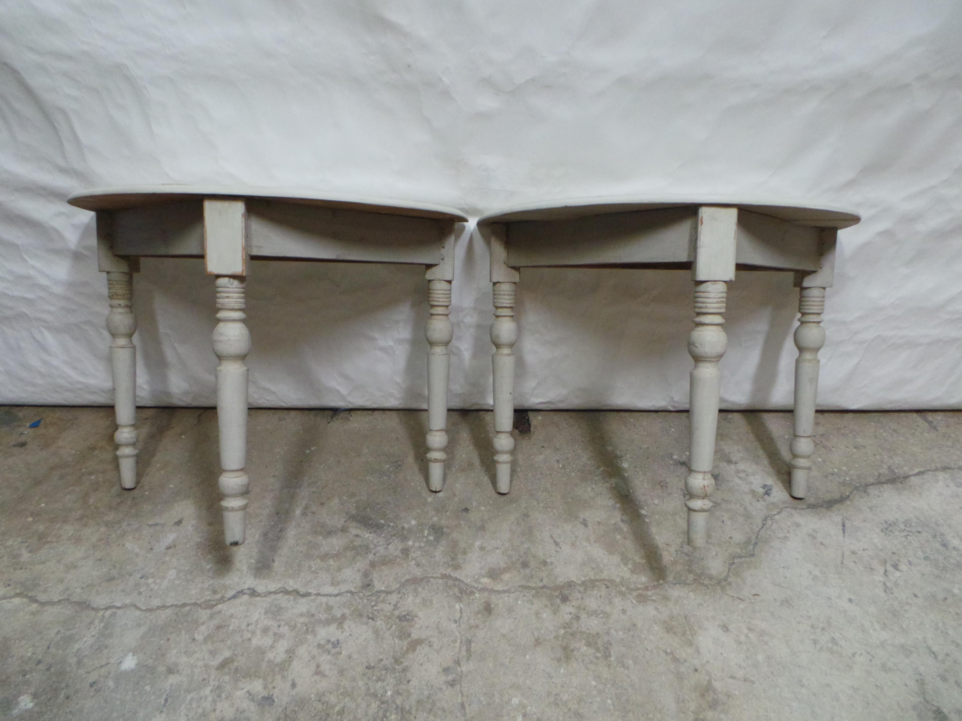 Mid-19th Century Swedish Demi Lune Tables 19th Century For Sale