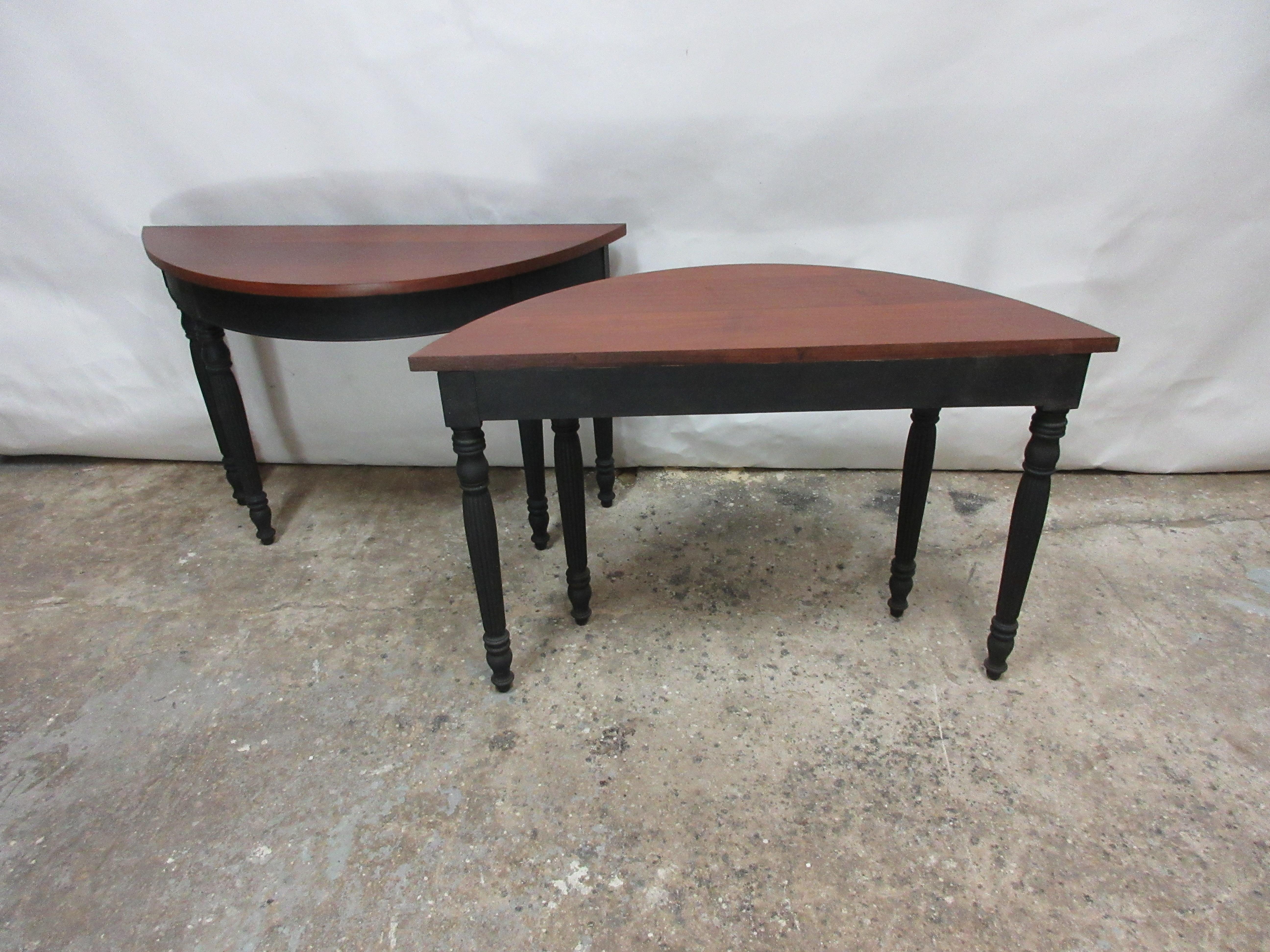 Swedish Demilune Colsole Tables In Good Condition In Hollywood, FL