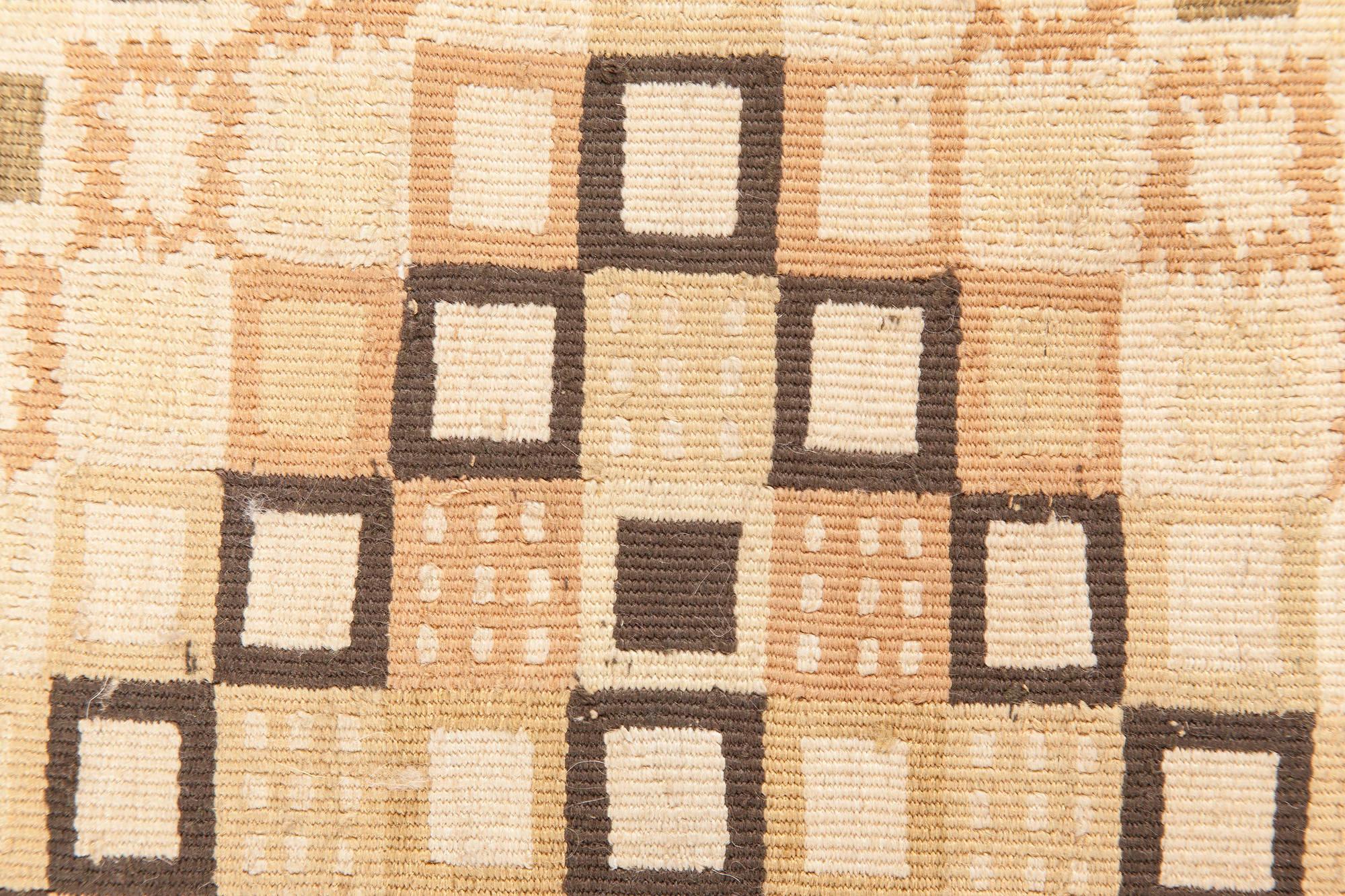 Swedish Design beige and brown flat-weave wool rug by Doris Leslie Blau.
Size: 3'10