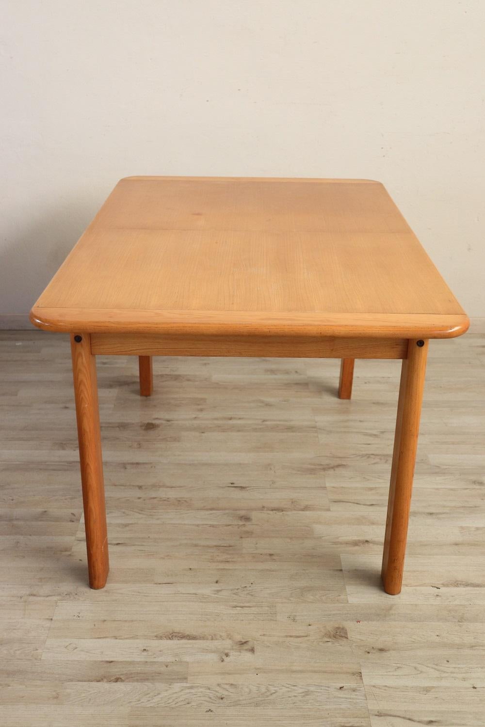 Oak Swedish Design Extendable Dining Table For Sale