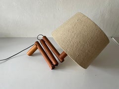Swedish Design Fabric Shade and Wood Adjustable Wall Lamp, 1960s, Sweden