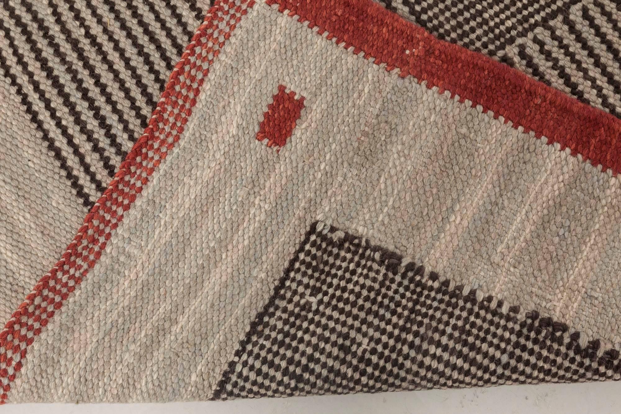 Swedish Design Flat-Weave Runner In Excellent Condition In New York, NY