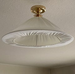 Swedish Design Mid-Century Messing Textil Flush Mount,  Finnland, 1950er Jahre