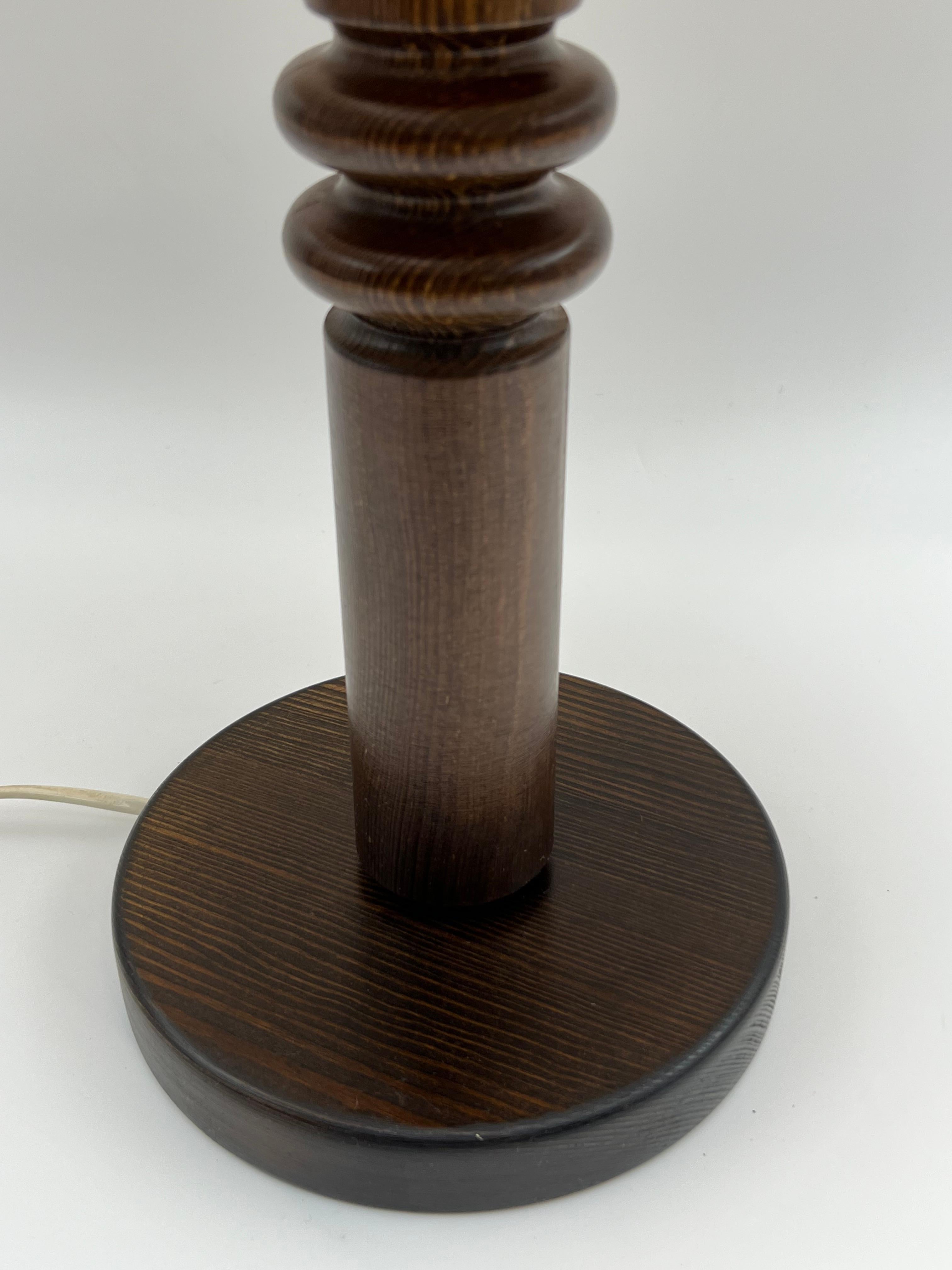 Swedish Design, Nature Pine Table Lamp, 1970s, Uno Kristiansson Style For Sale 9