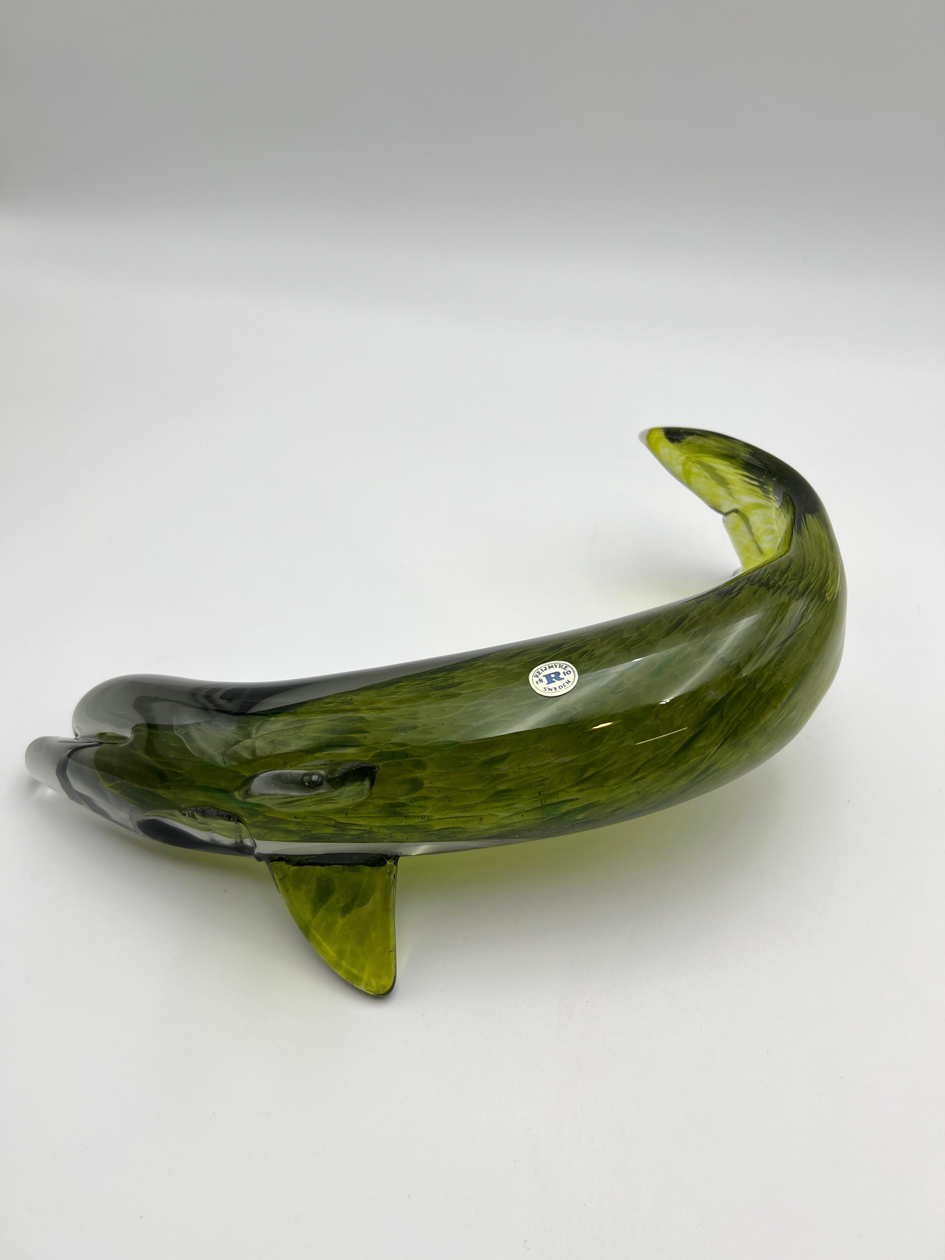 Schwedisches Design, Reijmyre 1810 Schweden Kunstglas Beluga Wal, skandinavische Moderne, Reijmyre im Angebot 4