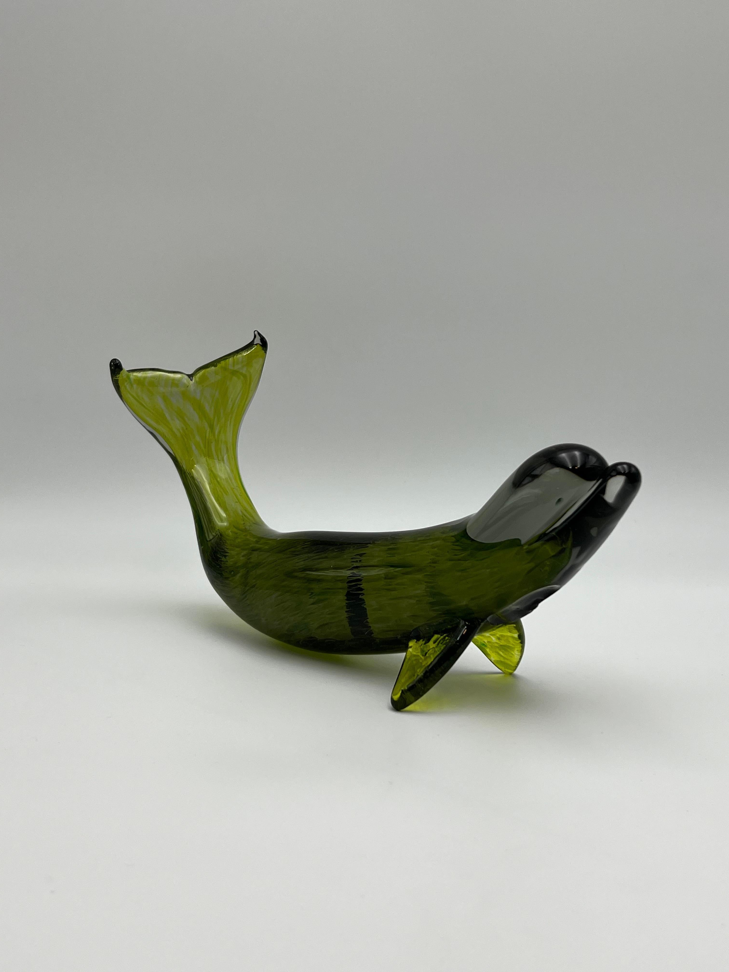 Schwedisches Design, Reijmyre 1810 Schweden Kunstglas Beluga Wal, skandinavische Moderne, Reijmyre (Skandinavische Moderne) im Angebot