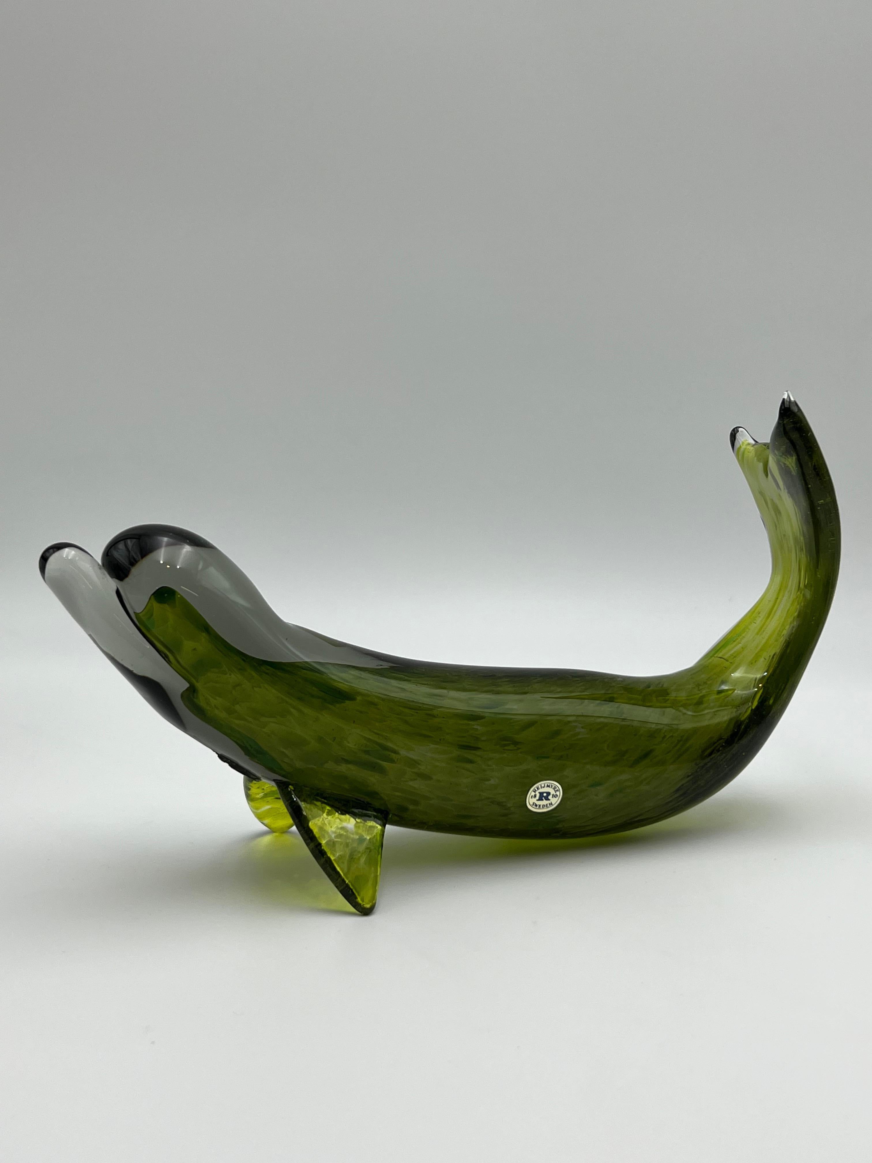 Schwedisches Design, Reijmyre 1810 Schweden Kunstglas Beluga Wal, skandinavische Moderne, Reijmyre (Mitte des 20. Jahrhunderts) im Angebot