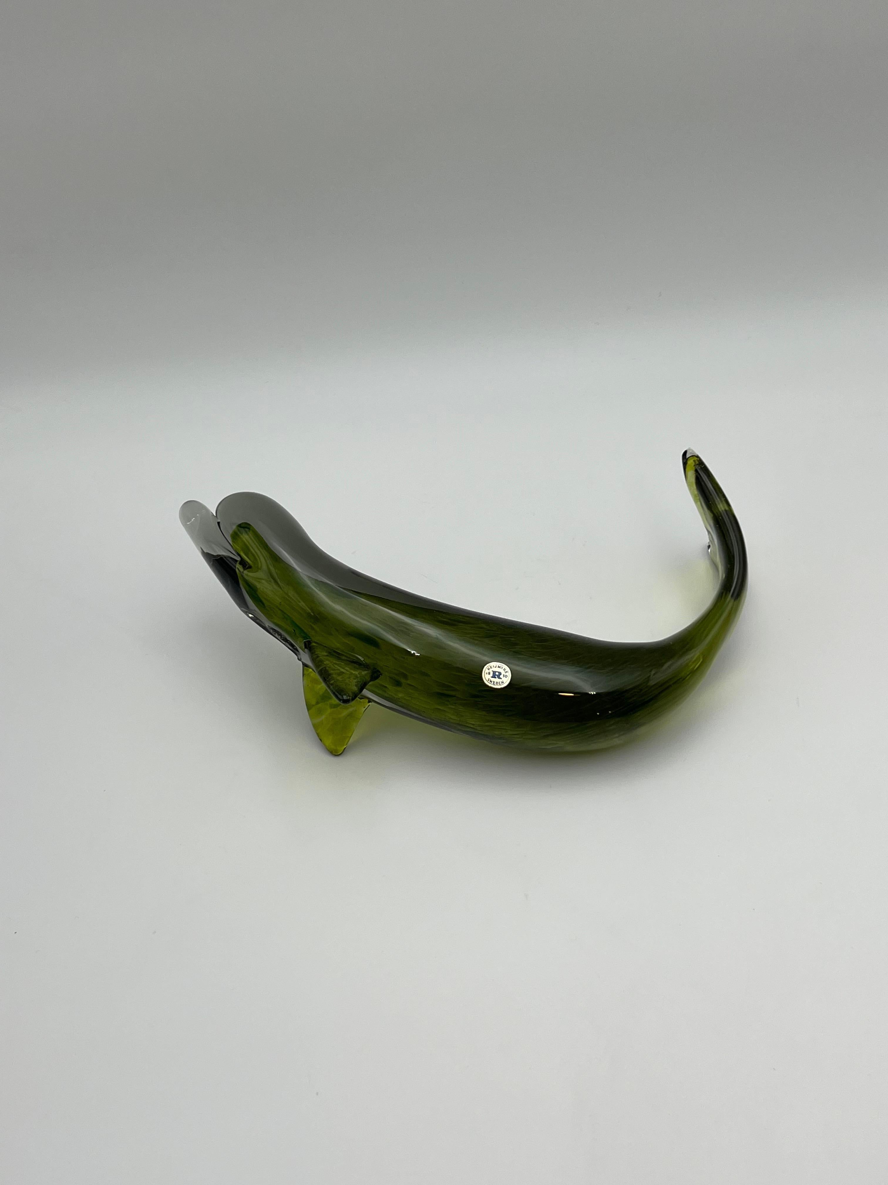 Schwedisches Design, Reijmyre 1810 Schweden Kunstglas Beluga Wal, skandinavische Moderne, Reijmyre im Angebot 2