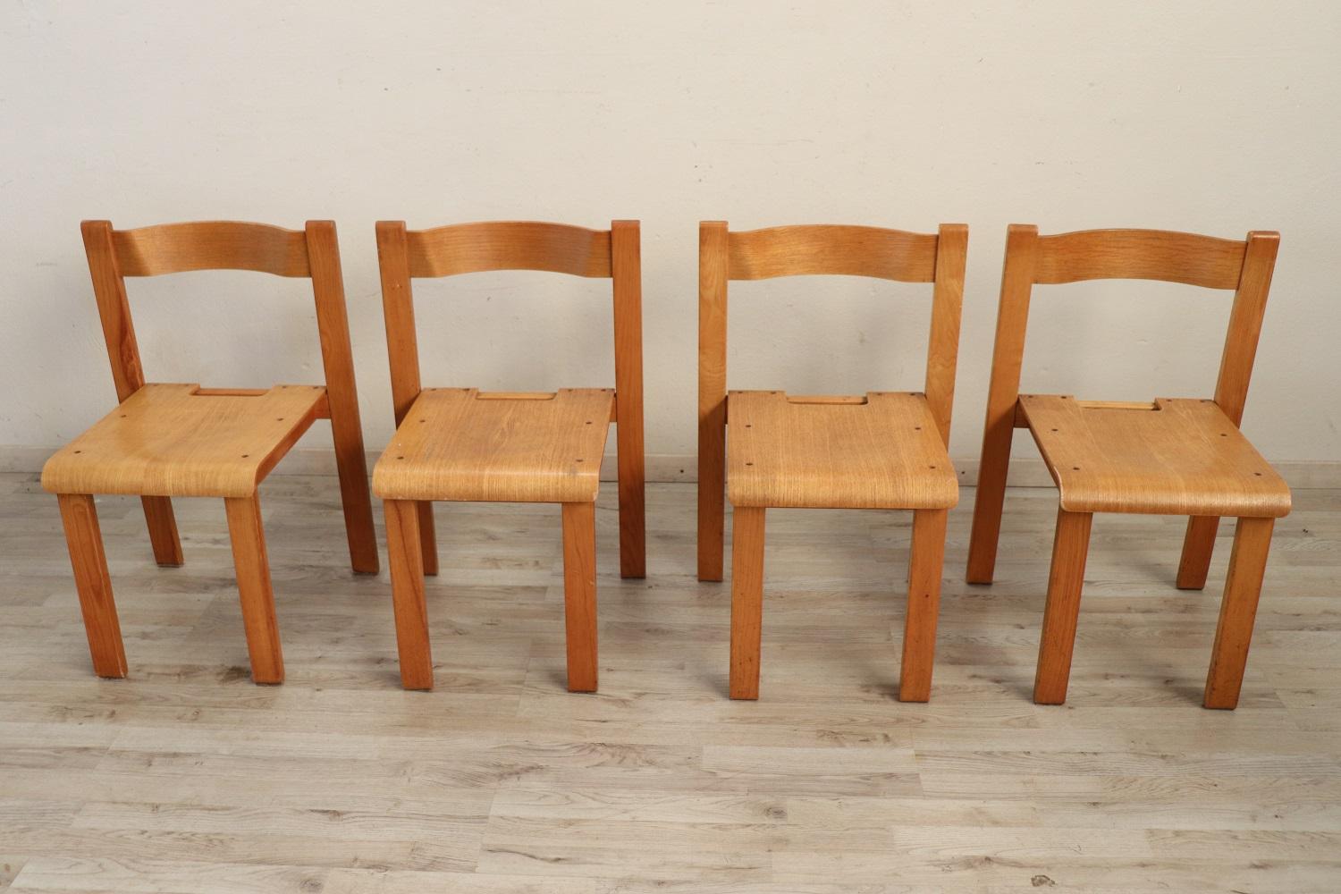 Swedish Design Set of Dining Room Extendable Table with Four Chairs 5