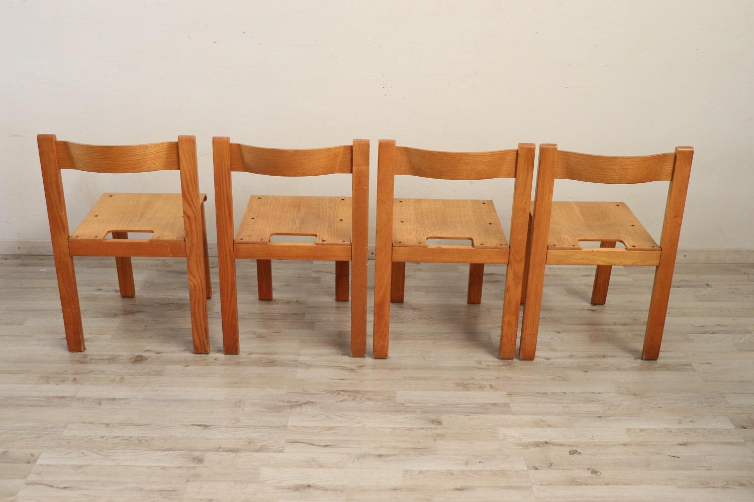 Swedish Design Set of Dining Room Extendable Table with Four Chairs 9