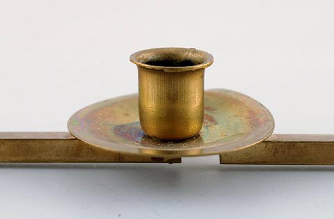 Swedish Design Table Candlestick for 11 Candles in Brass, Jointed, 1950-1960s In Excellent Condition In Copenhagen, DK