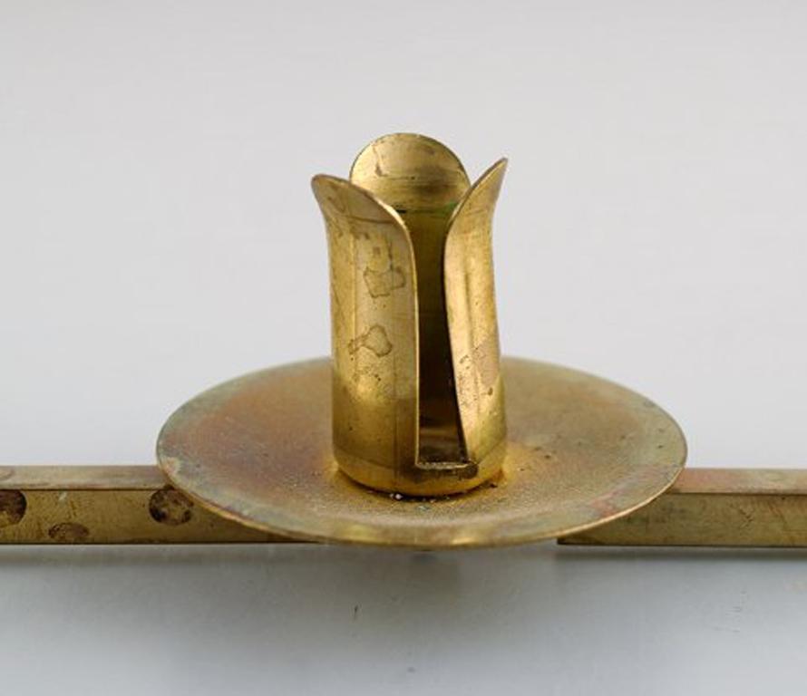 Mid-20th Century Swedish Design Table Candlestick for 11 Candles in Brass, Jointed, 1950s-1960s