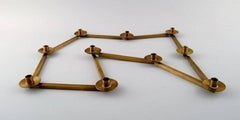 Swedish Design Table Candlestick for Ten Lights in Brass, Jointed, 1950s-1960s