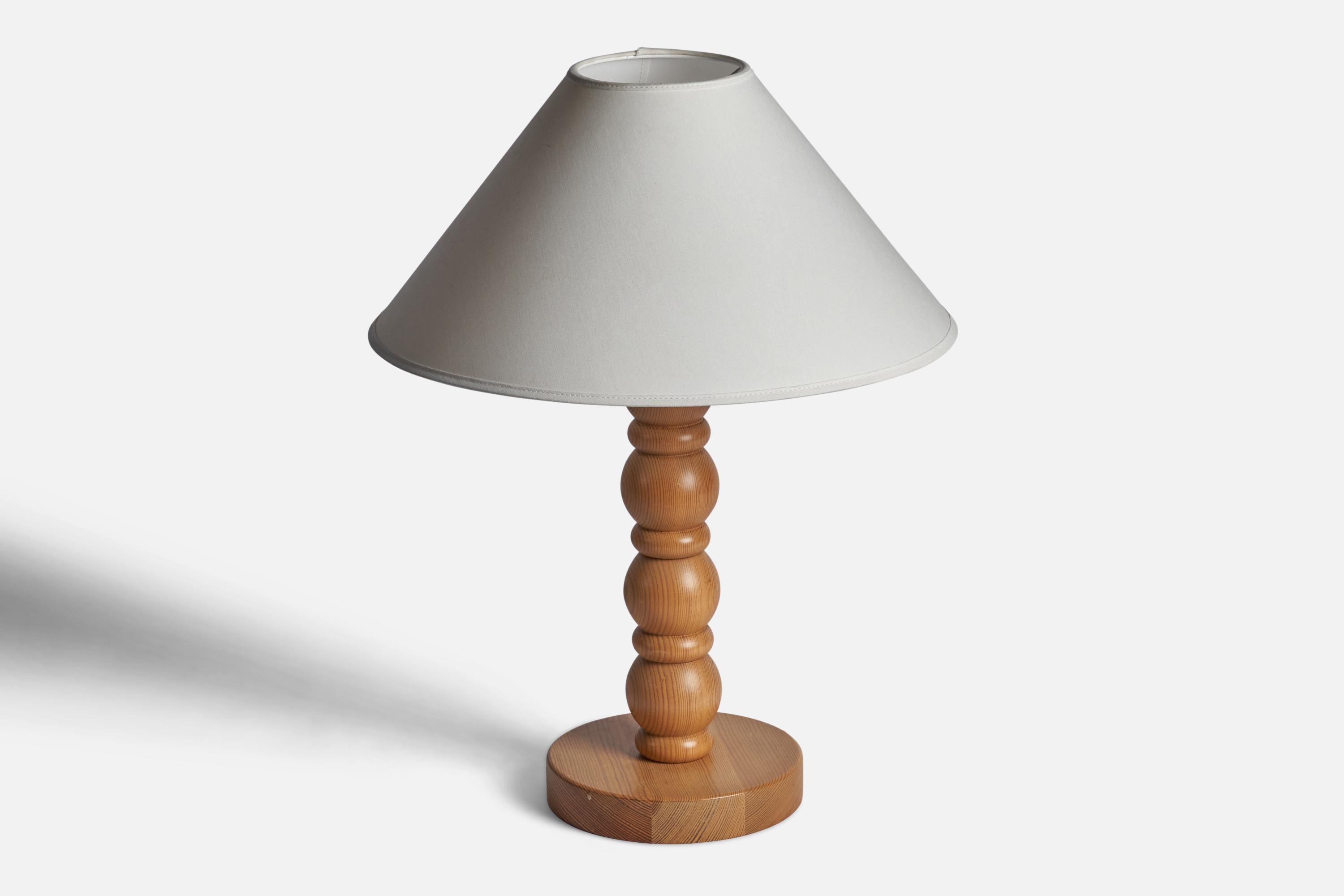 Post-Modern Swedish Design, Table Lamp, Pine, Sweden, 1970s For Sale