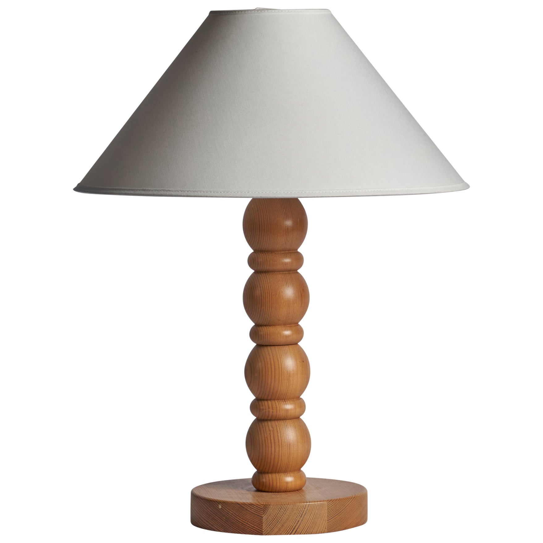 Schwedisches Design, Tischlampe, Kiefernholz, Schweden, 1970er Jahre