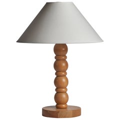 Schwedisches Design, Tischlampe, Kiefernholz, Schweden, 1970er Jahre