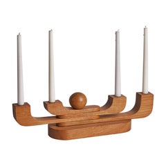 Candelabro regolabile di design svedese, Oak, Svezia, anni '50