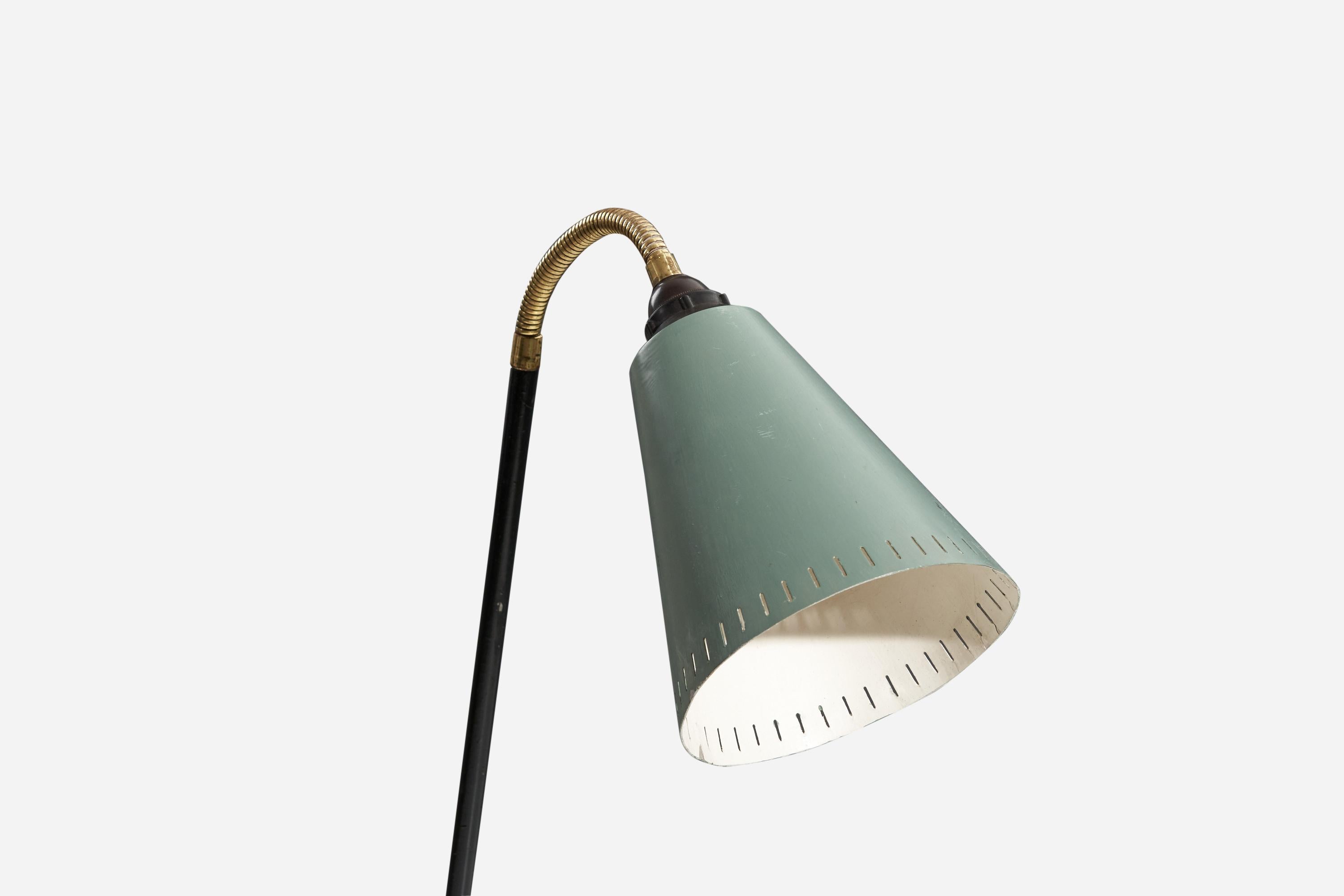 Swedish Designer, Adjustable Floor Lamp, Metal, Sweden, 1950s 1