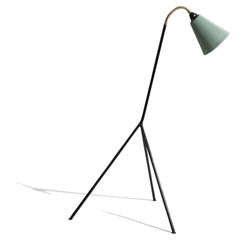 Swedish Designer, Adjustable Floor Lamp, Metal, Sweden, 1950s