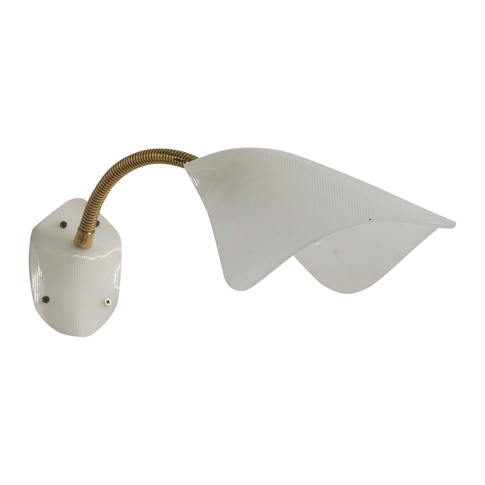 Designer svedese, applique regolabile, ottone, acrilico, Svezia, 1950 ca.