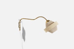 Swedish Designer, Adjustable Sconce, Brass, String, Sweden, c. 1950s