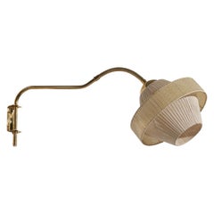 Swedish Designer, Adjustable Sconce, Brass, String, Sweden, c. 1950s