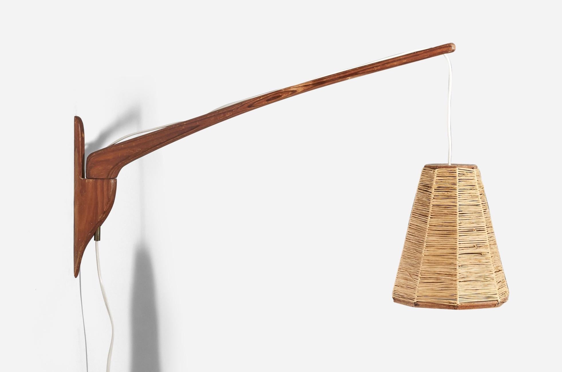 Dimensions variable, measured as illustrated in first image.

Overall Dimensions: 15.25” H x 7.06” W x 26” D

Backplate Dimensions: 10.1” H x 1.05” W x 2.625” D

Socket takes standard E-26 medium base bulb.

One socket on fixture.

There is no