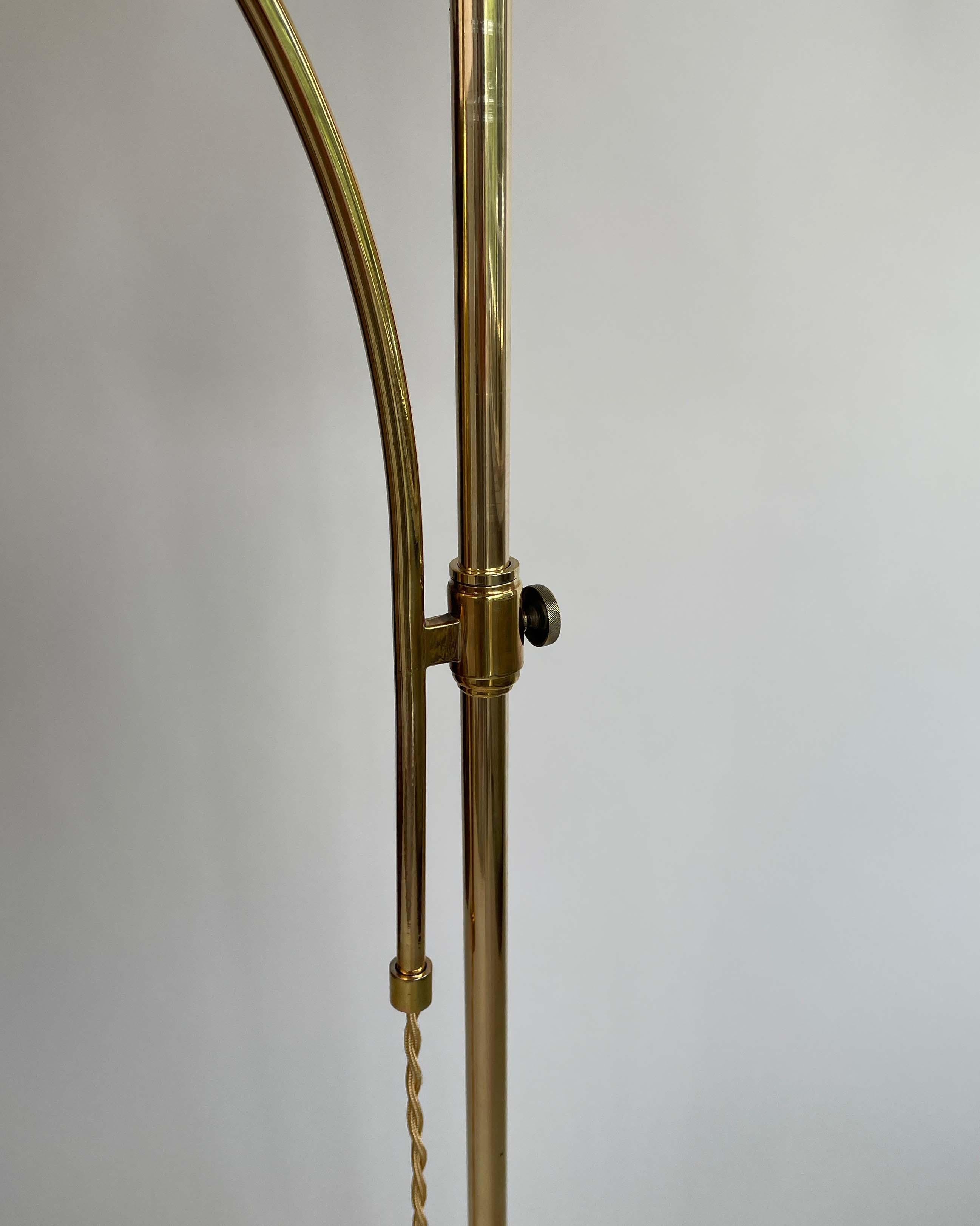 Swedish Designer Adjustable Witches Hat Brass Floor Lamp, 1950s For Sale 6