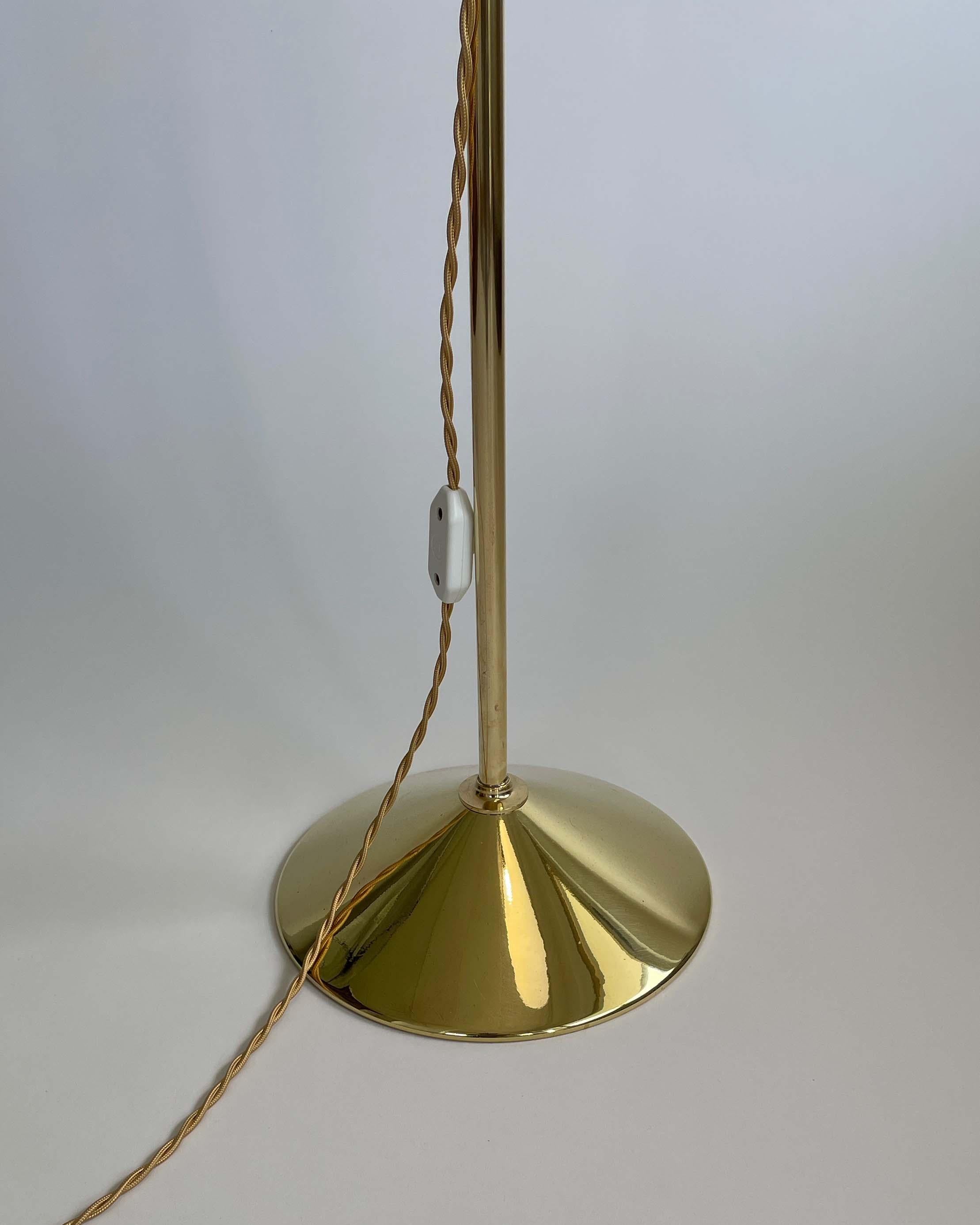 Swedish Designer Adjustable Witches Hat Brass Floor Lamp, 1950s For Sale 12