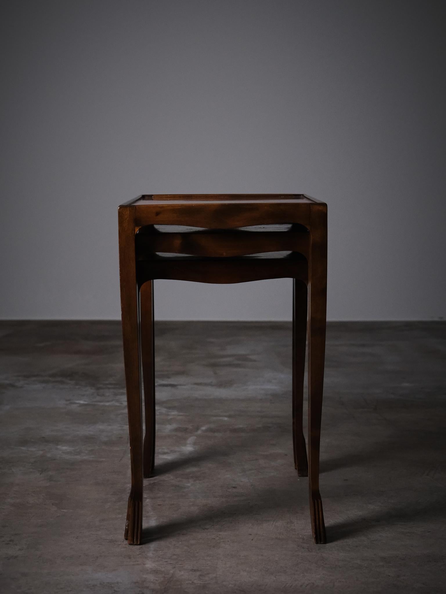 Swedish designer alder root nesting tables , 1930s For Sale 5