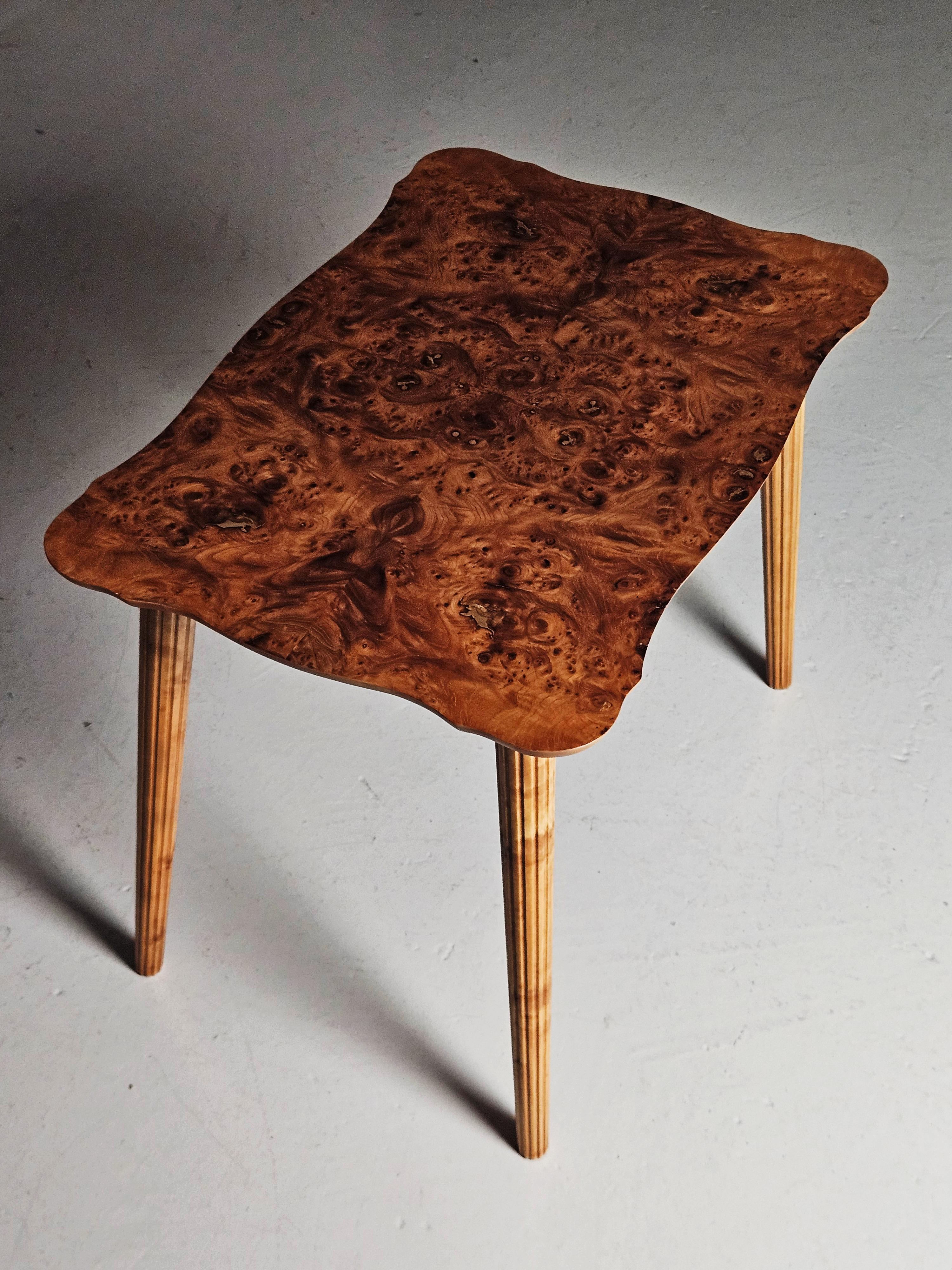 Swedish designer alder root side table, 1940s In Good Condition In Eskilstuna, SE