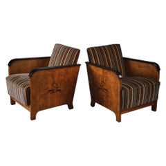 Swedish designer and cabinetmaker art deco lounge chairs, 1930s