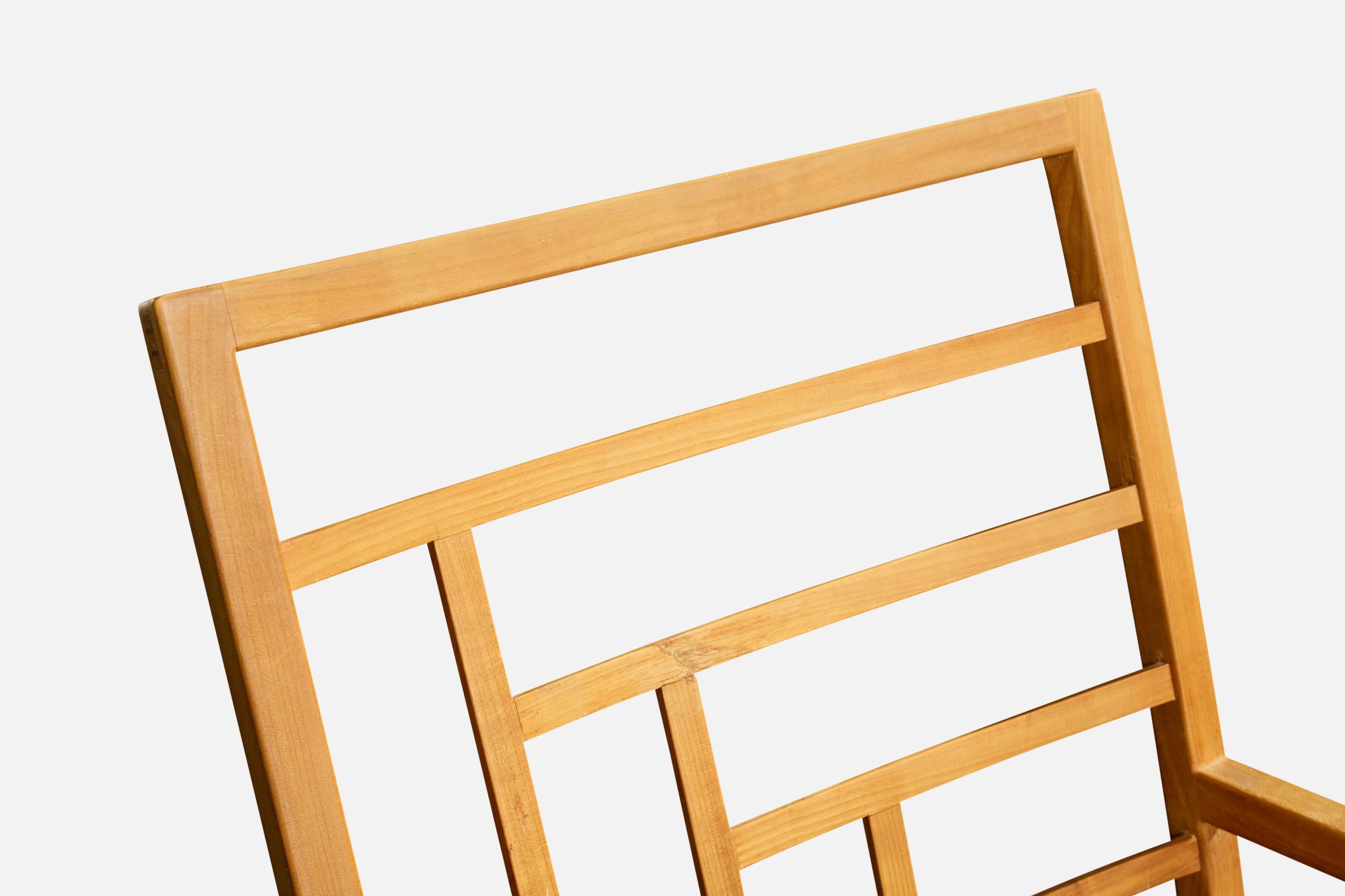 Swedish Designer, Armchair, Wood, Fabric, Sweden, 1960s For Sale 4