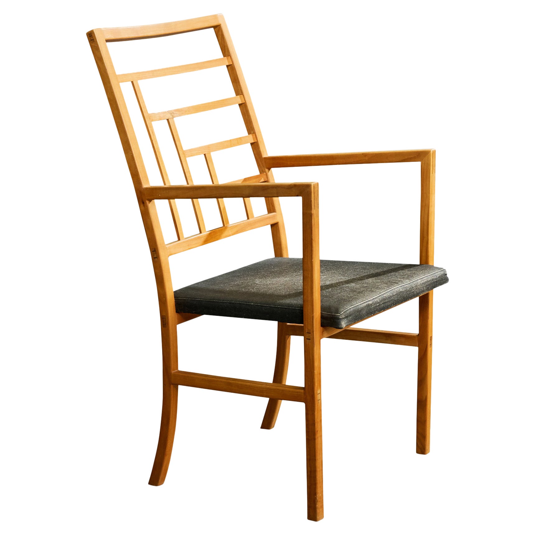 Swedish Designer, Armchair, Wood, Fabric, Sweden, 1960s