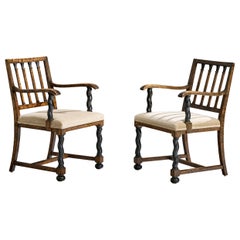 Designer suédois, fauteuils, bouleau, velours, Suède, années 1910