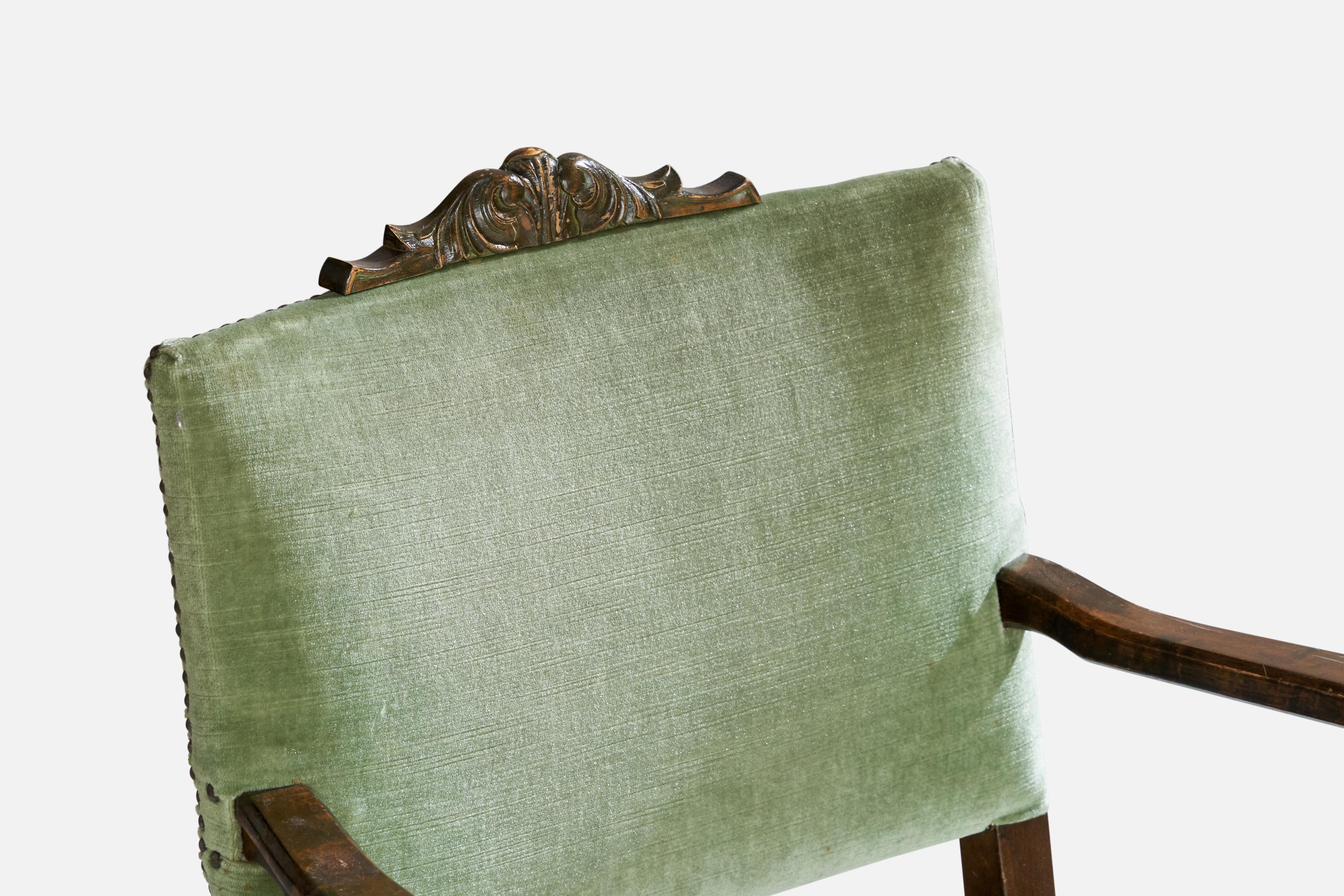 Designer suédois, fauteuils, bouleau, velours, Suède, années 1930 en vente 5