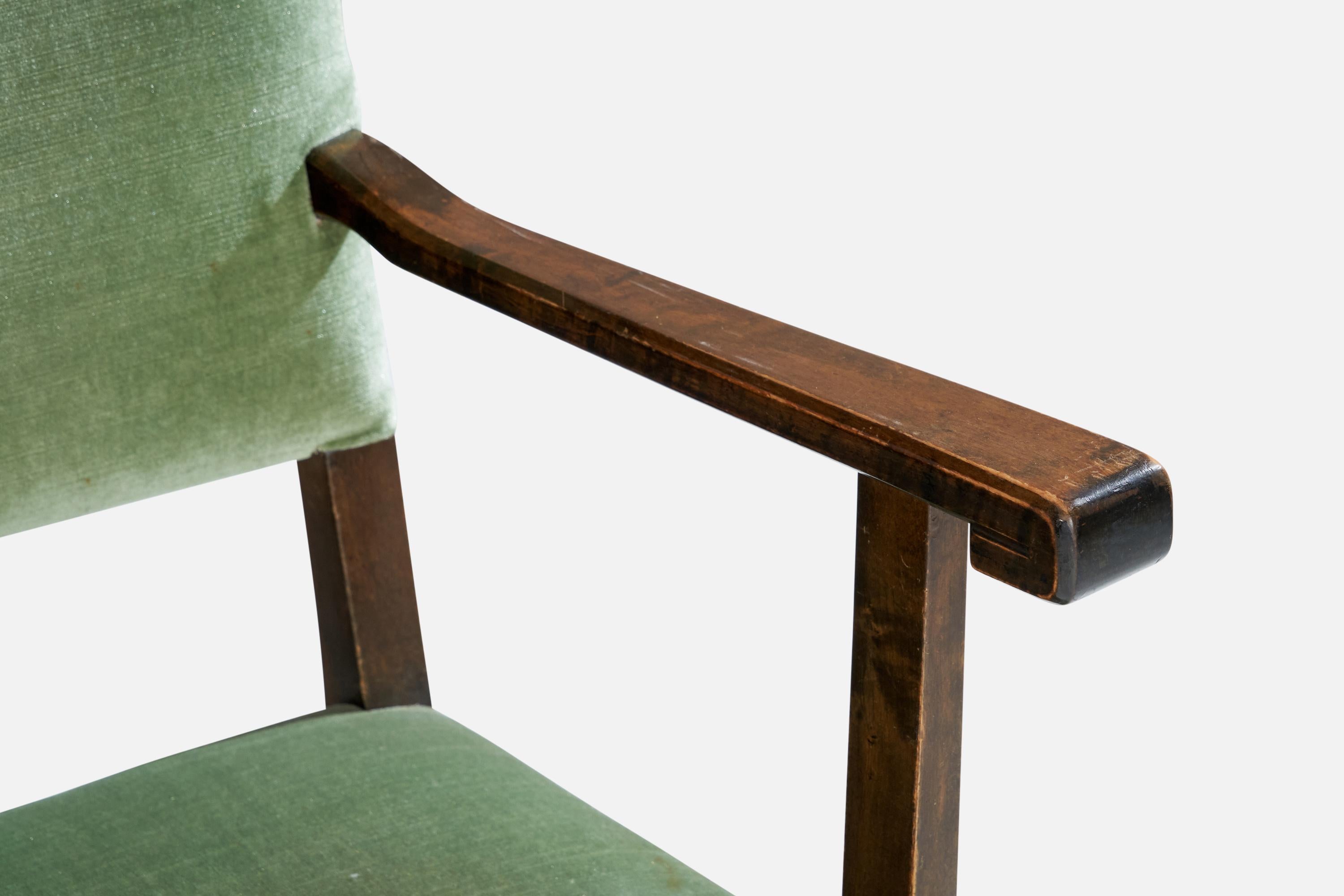 Designer suédois, fauteuils, bouleau, velours, Suède, années 1930 en vente 7
