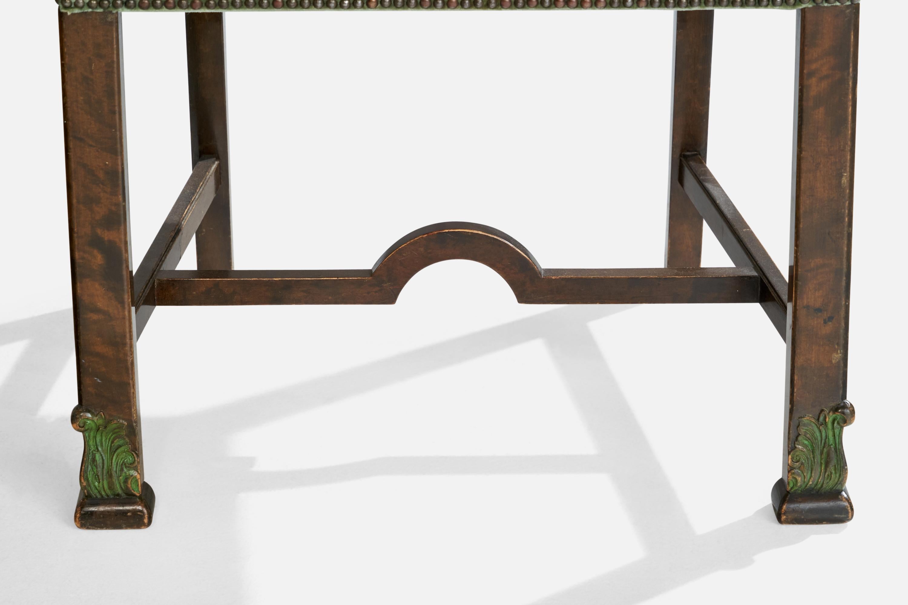 Suédois Designer suédois, fauteuils, bouleau, velours, Suède, années 1930 en vente