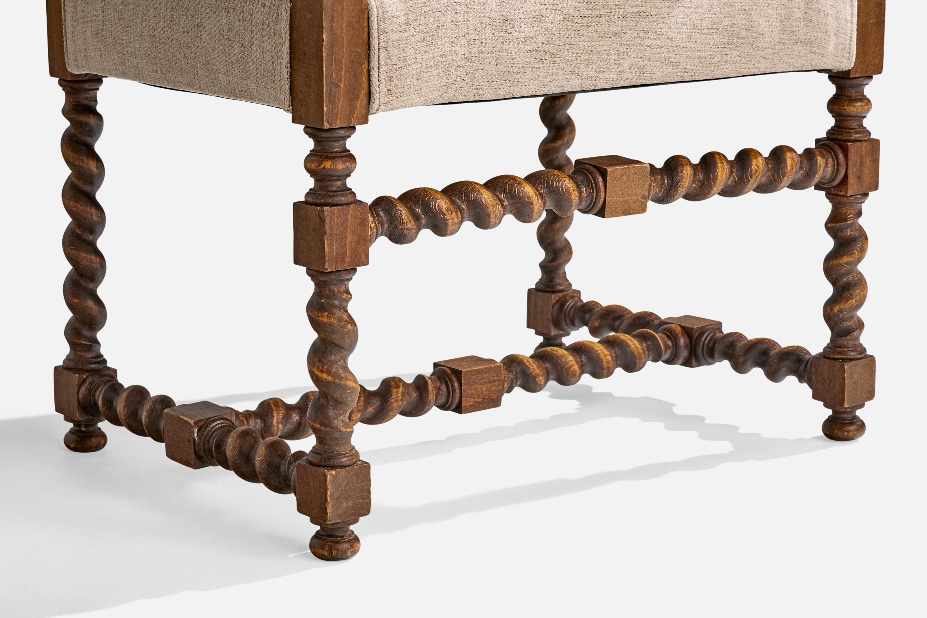 Designer suédois, fauteuils, chêne, tissu, Suède, années 1900 en vente 6