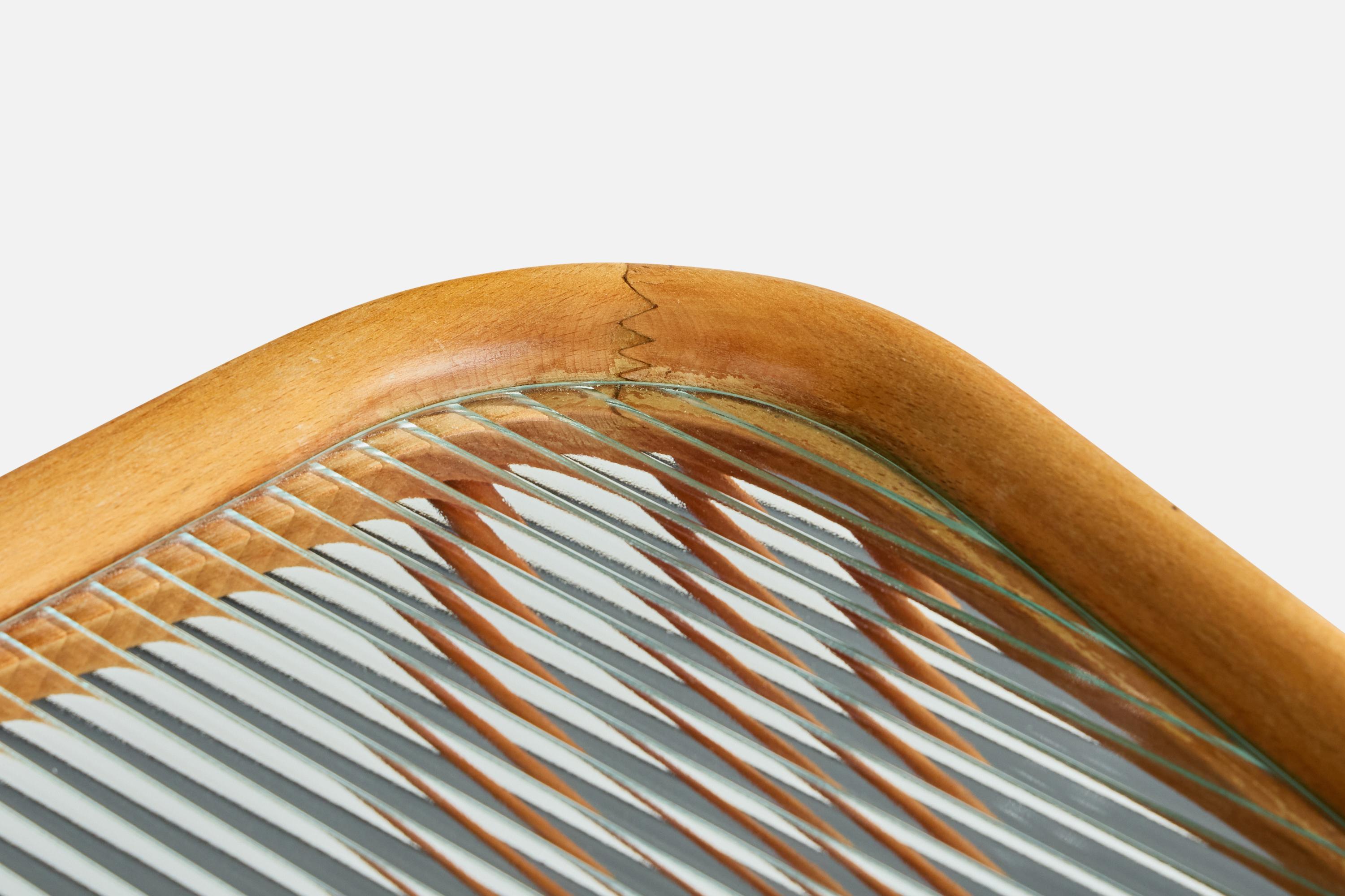 Métal Designer suédois, chariot de bar, Wood, verre, métal, Suède, années 1930 en vente