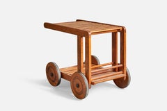 Swedish Designer, Bar Cart, Wood, Metal, Sweden, 1970s