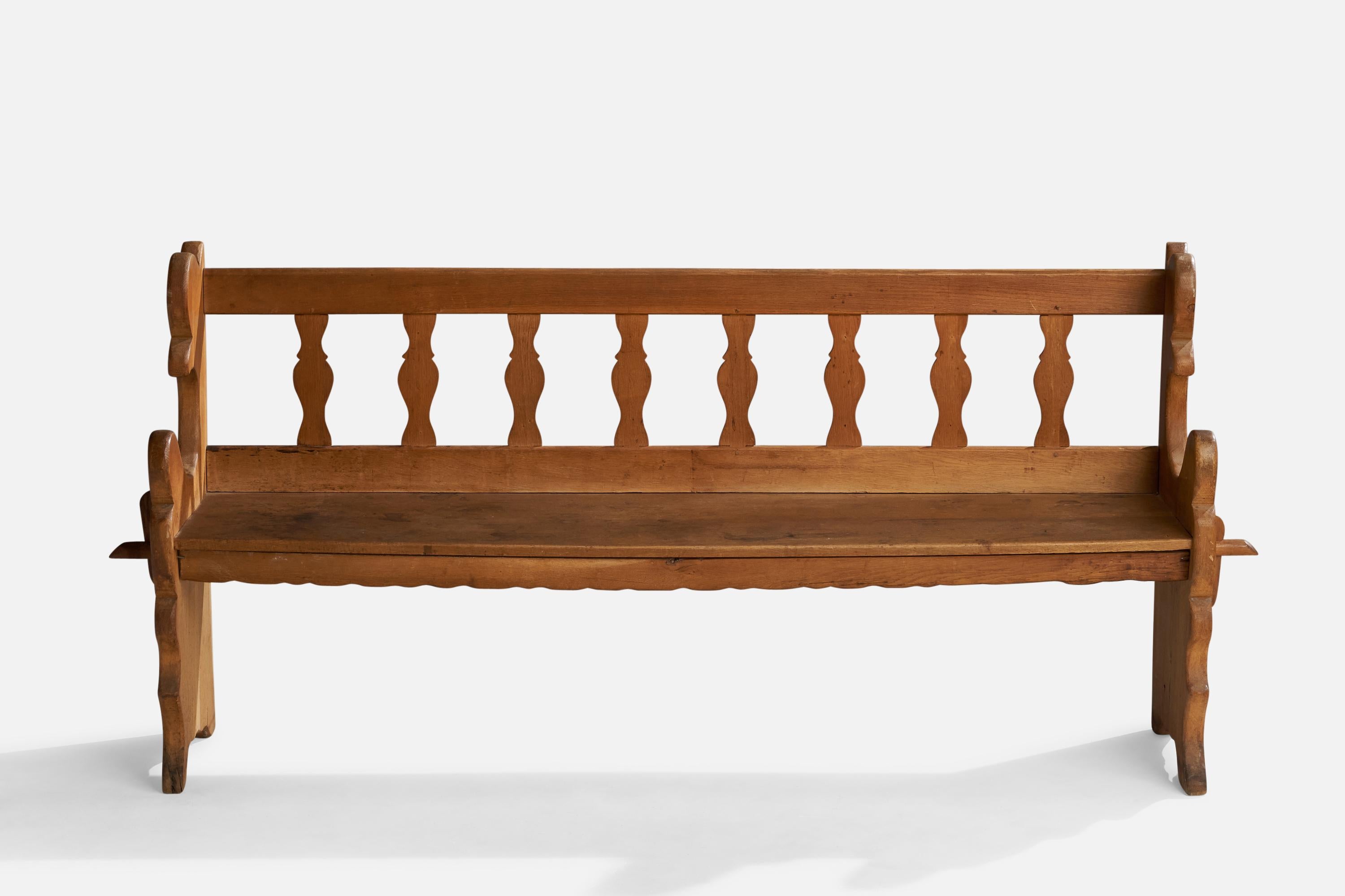 Swedish Designer, Bench, Oak, Sweden, 1920s In Good Condition For Sale In High Point, NC