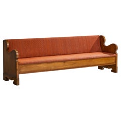 Swedish Designer, Bench, Pine, Fabric, Sweden, 1940s