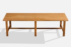 Swedish Designer, Bench, Pine, Sweden, 1970s