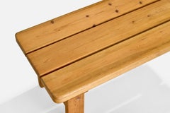 Schwedischer Designer, Bank, Kiefernholz, Schweden, 1970er Jahre