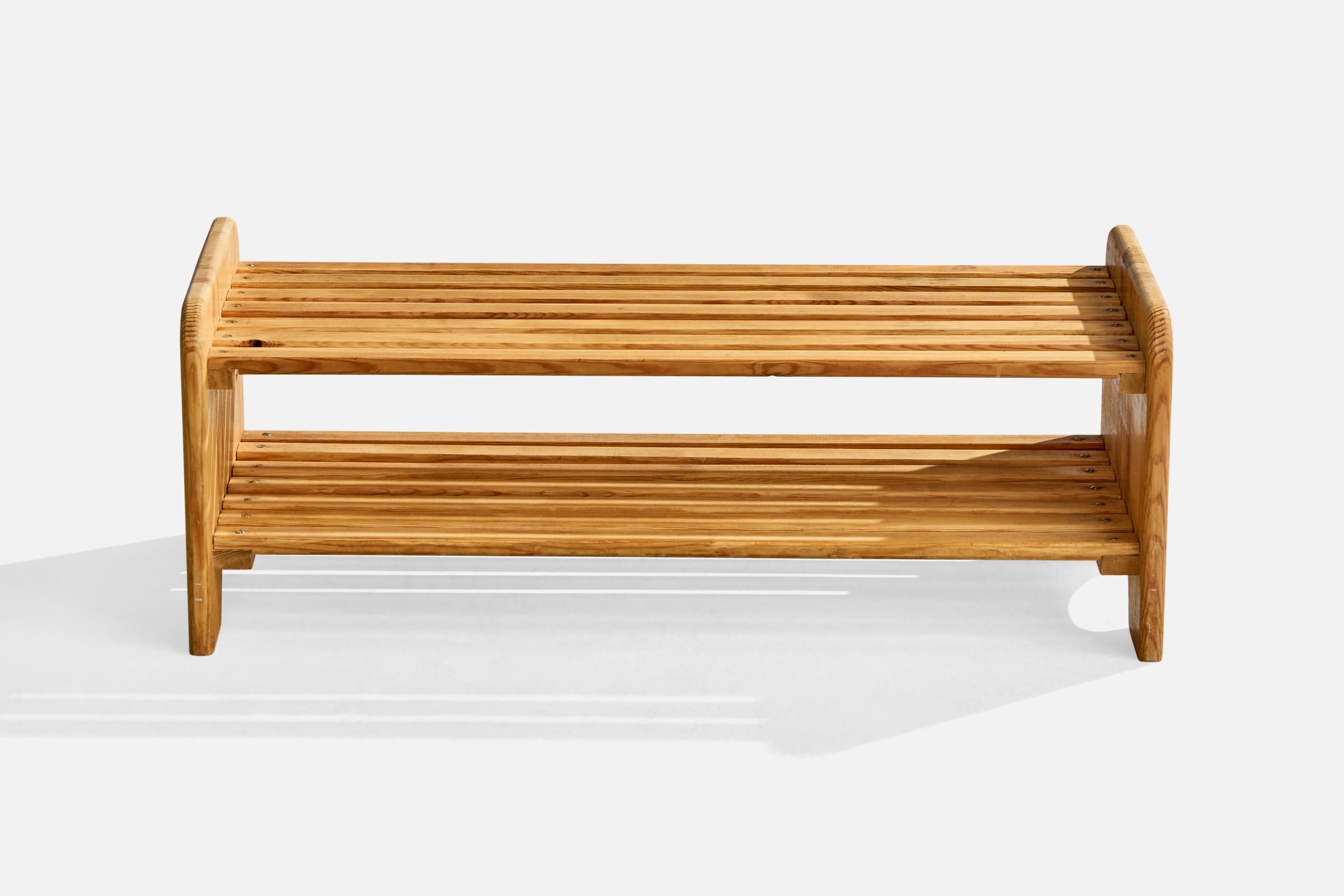 Mid-Century Modern Swedish Designer, Bench, Pine, Sweden, 1970s For Sale