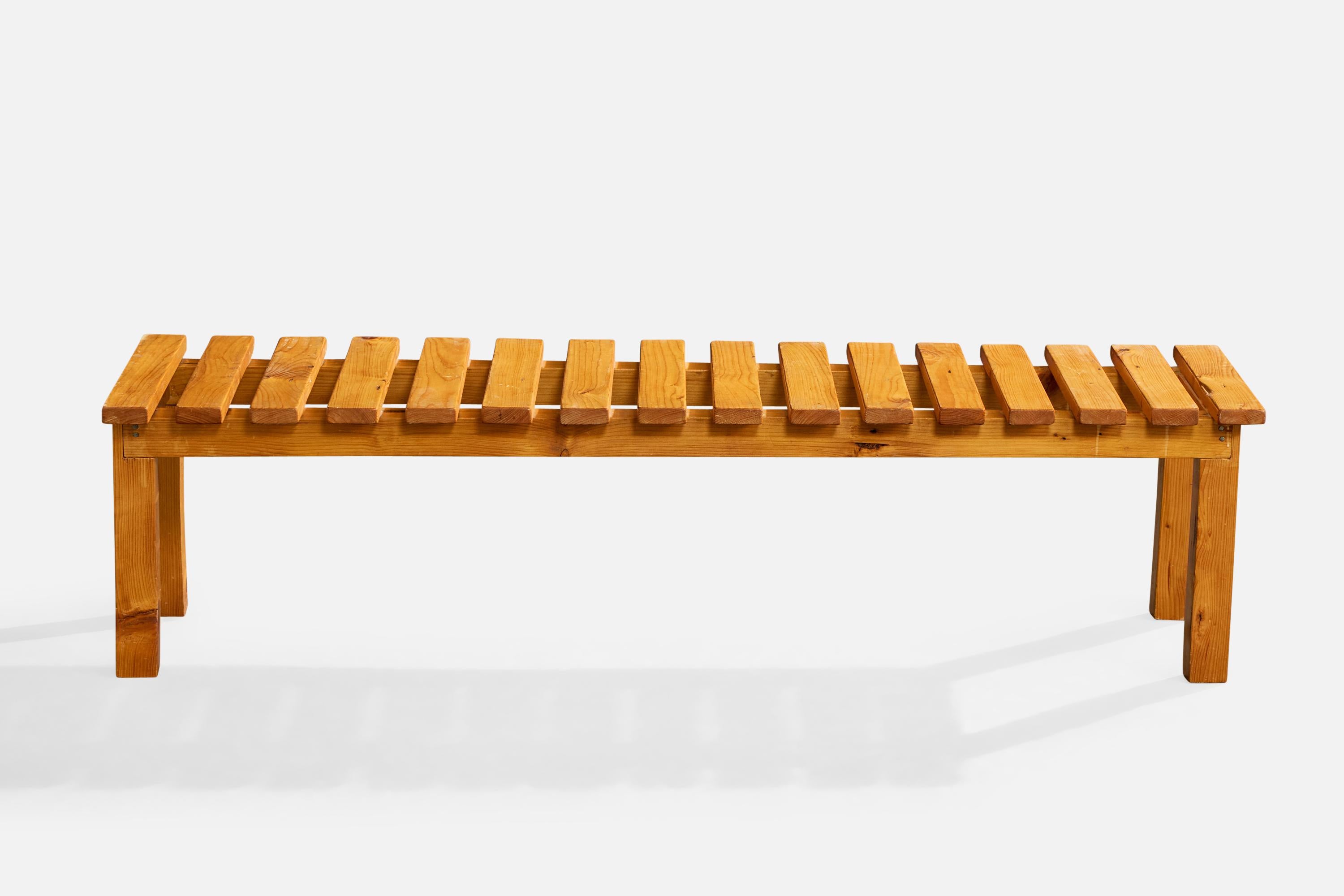 Mid-Century moderno Panchina di design svedese, Pino, Svezia, anni '1970 in vendita